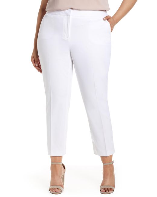 Vince Camuto White Stretch Twill Crop Pants