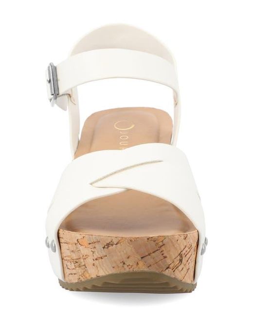 Journee Collection Natural Platform Sandal