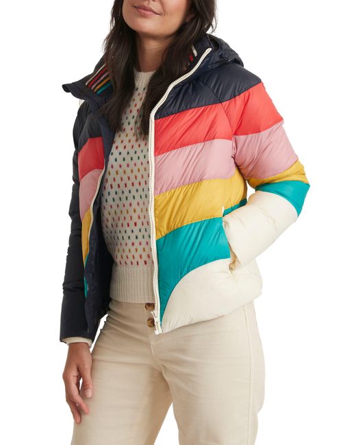 Marine Layer Multicolor Après Rainbow Wave Puffer Jacket