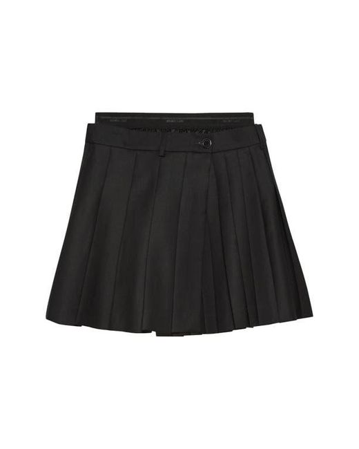 Helmut Lang Black Pleated Wool Skort