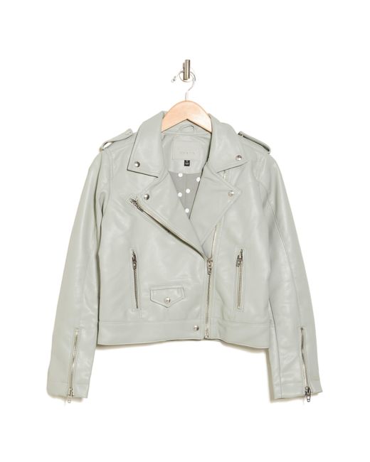 Blank NYC Gray Quilted Faux Leather Moto Jacket