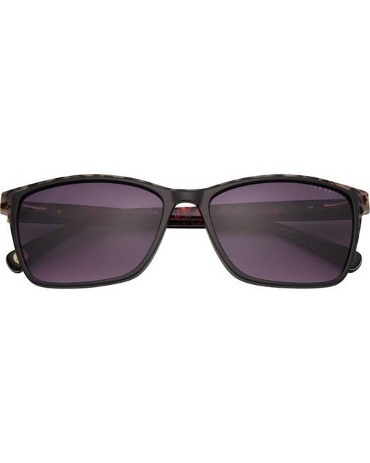 Ted Baker Black 57Mm Rectangle Sunglasses