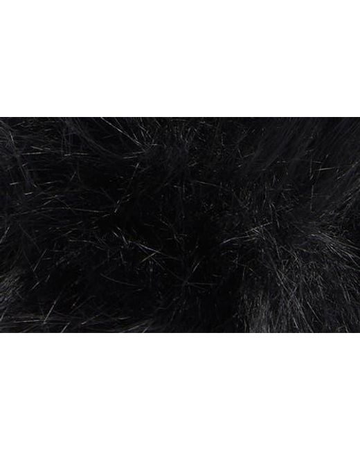 Steve Madden Black Faux Leather & Faux Fur Earmuffs