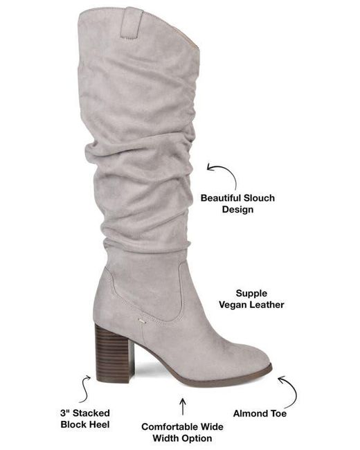 Journee Collection Gray Journee Aneil Ruched Tall Boot