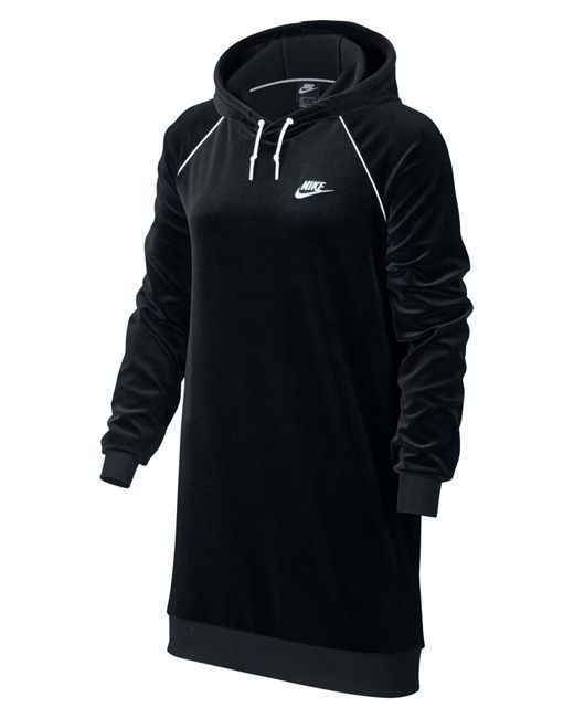 Nike Velour Hooded Dress in Black Lyst