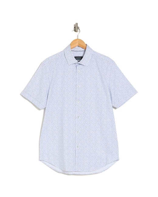 Bugatchi Blue Short Sleeve Woven Shirt for men
