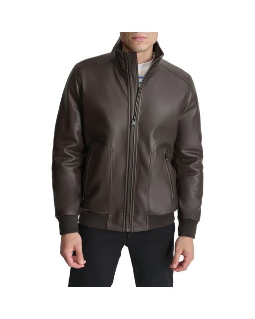 Dkny leather bomber jacket 2025