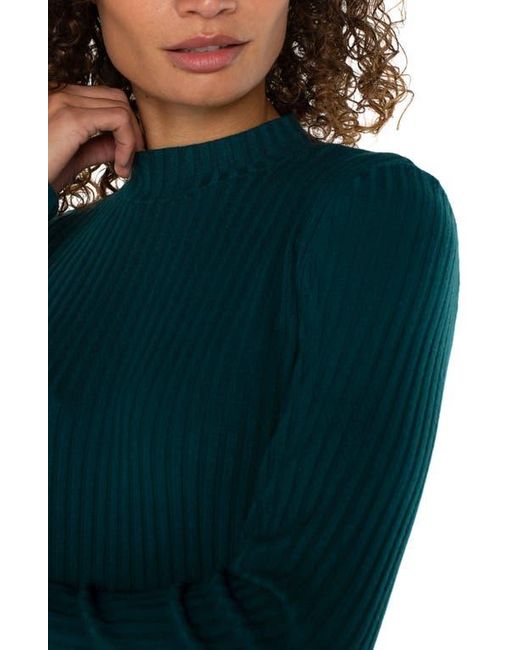 Liverpool Los Angeles Green Rib Knit Top