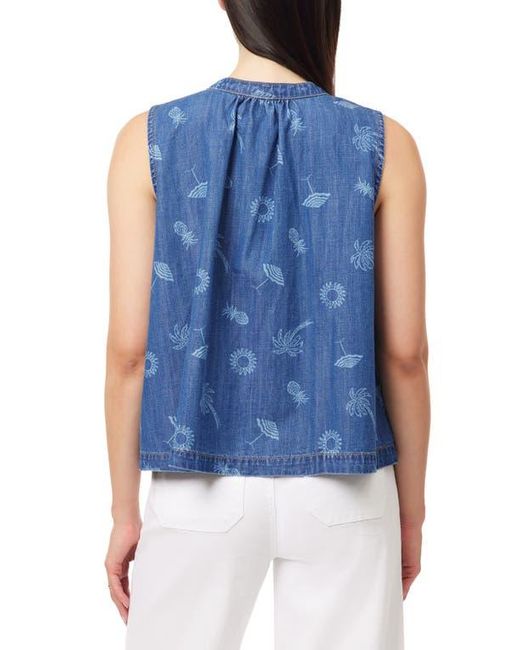 Kensie Blue Easy Button Down Tank
