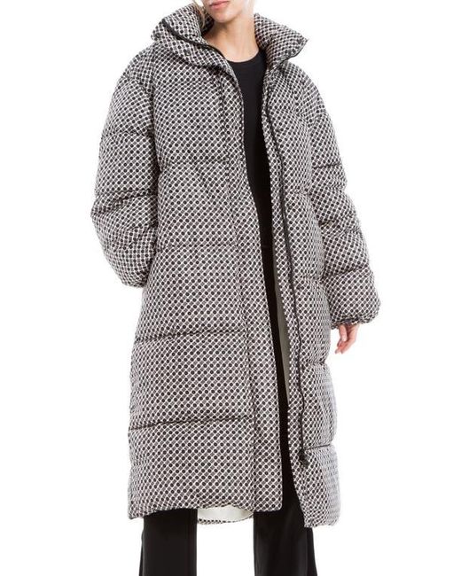 Max Studio Gray Midi Puffer Jacket