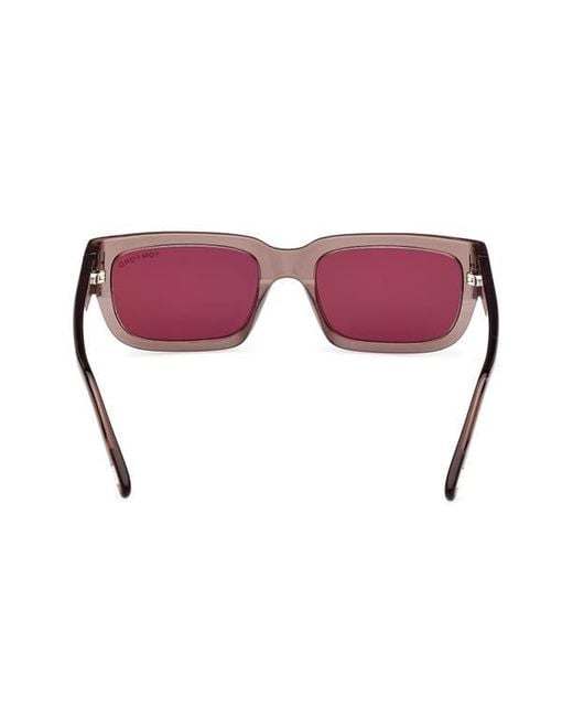 Tom Ford Pink Ezra 54Mm Rectangular Sunglasses