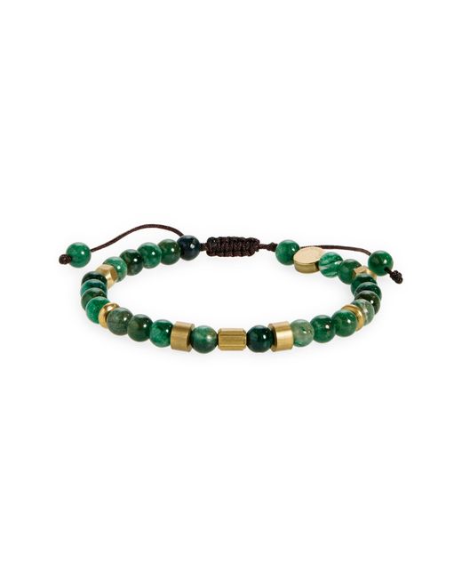 Caputo & Co. Green Stone & Bead Slider Bracelet for men