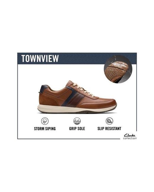 Clarks Black Townview Lace Trainers for men