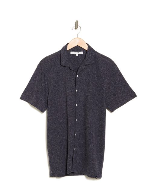 Joe's Jeans Blue Salerm Knit Short Sleeve Button-up Shirt for men