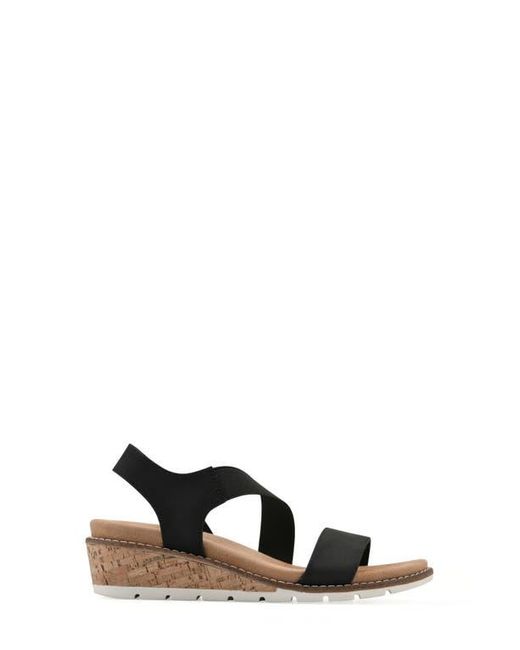 White Mountain Black Tinnley Wedge Sandal