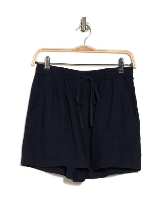 Splendid Blue Marseille Linen Blend Drawstring Shorts