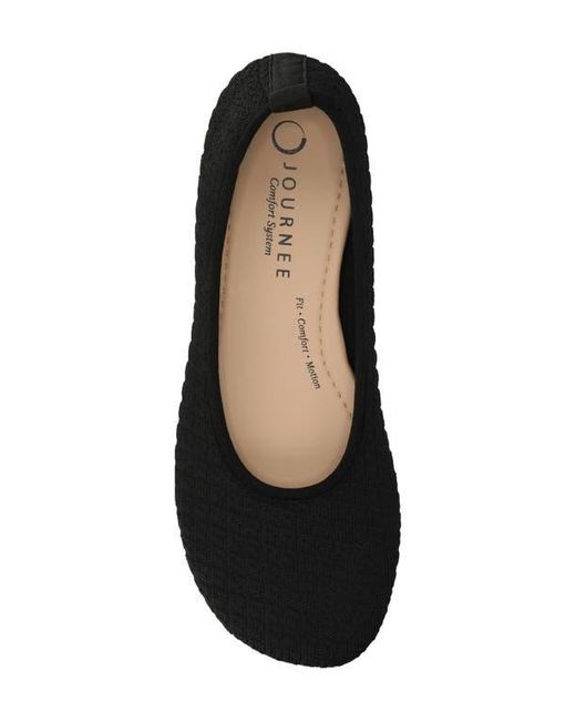 Journee Collection Black Aria Knit Flat