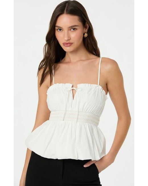 Astr White Bubble Hem Prairie Peplum Camisole