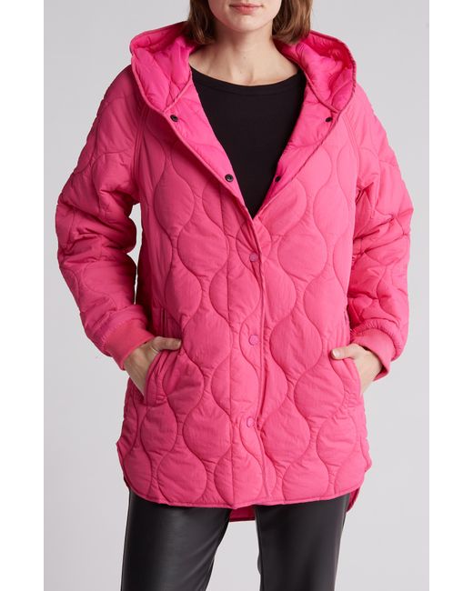 BCBGeneration Pink Onion Quilt Hooded Jacket