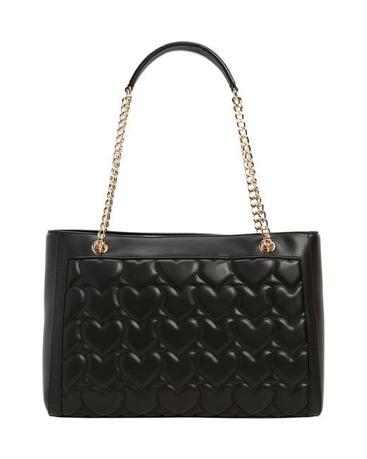 Love Moschino Black Borsa Quilted Faux Leather Crossbody Bag