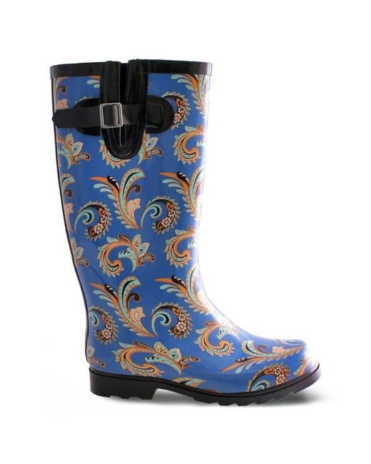 Nomad Blue Paisley Waterproof Rain Boots