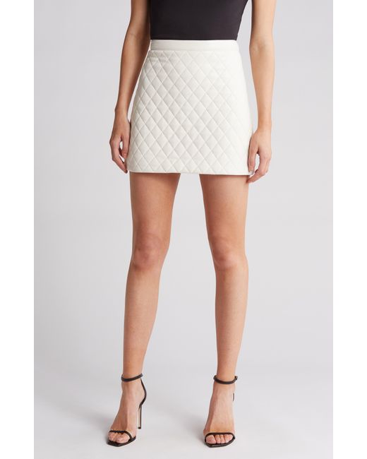 Alice + Olivia Multicolor Alice + Olivia Riley Quilted Faux Leather A-line Miniskirt