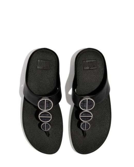 Fitflop Black Metallic Medallion Flip Flop
