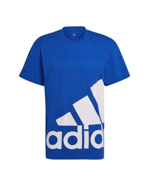 adidas Essentials Giant Logo T-shirt In Team Royal Blue/white At ...