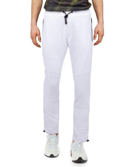 Xray Jeans White Zip Pocket Fleece Drawstring Jogger Pants for men