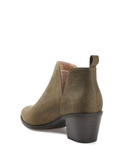 Journee Collection Brown Journee Lola Patterned Ankle Bootie