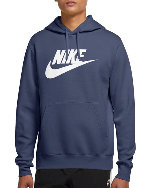 Nike Blue Sportswear Club Fleece Logo Hoodie for men