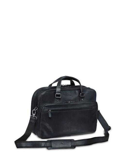 Mancini Black Expandable Rfid Briefcase for men