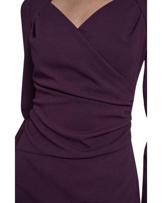 Calvin Klein Purple Stretch Crepe Midi Sheath Dress