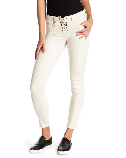 Blank NYC Multicolor Lace-up Skinny Jeans
