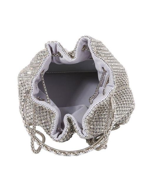 BERNESS Gray Rhinestone Ring Handle Bag