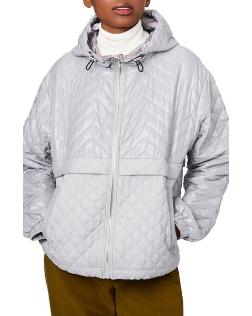 Bernardo Synthetic Mixed Media Hooded Liner Jacket In Ice Grey At
