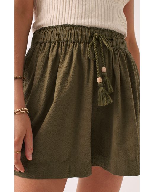 Faherty Brand Green Marina Drawstring Seersucker Shorts