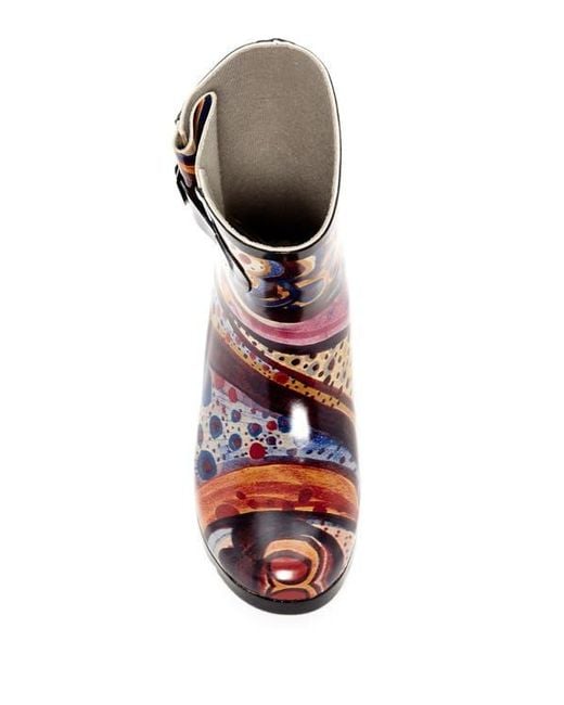 Nomad Blue Droplet Patterned Waterproof Rain Boot