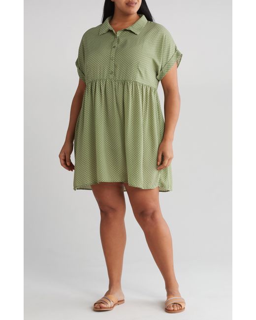 Melrose and Market Green Babydoll Shirtdress