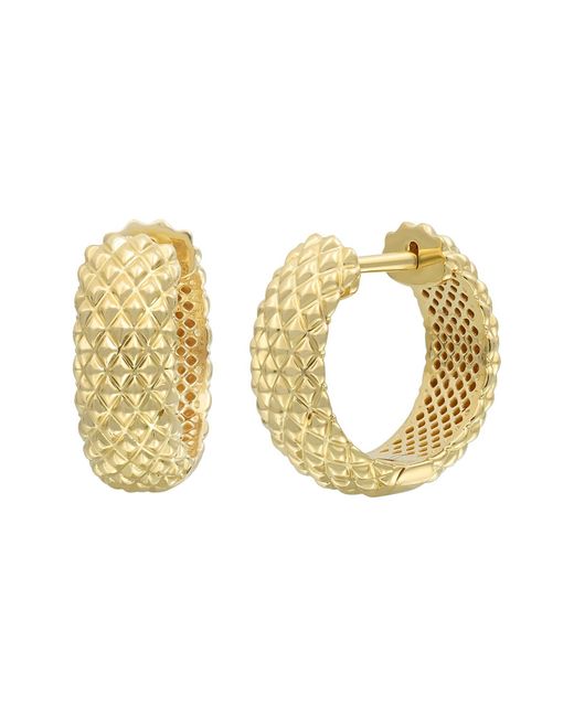 Bony Levy Metallic 14k Gold Diamond Cut Hoop Earrings