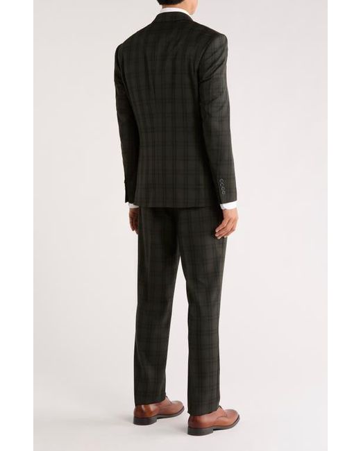 ZEGARIE Black Glen Plaid Mélange 3-Piece Suit for men