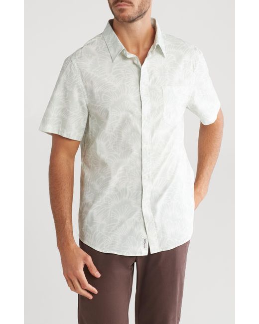 Original Paperbacks White Tropical Floral Print Short Sleeve Shirt for men