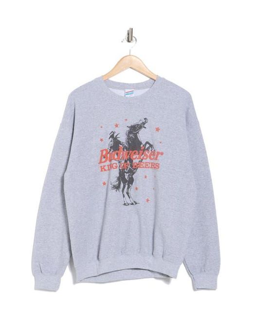 Junk Food Blue Budweiser Rider Crewneck Sweatshirt for men