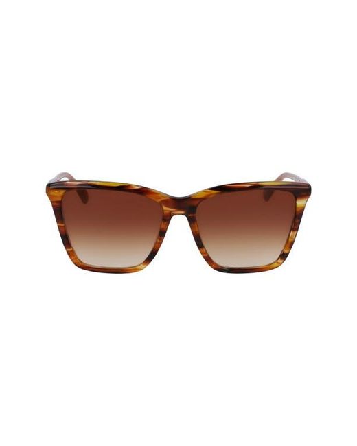 Longchamp Brown Le Pliage 56Mm Gradient Rectangular Sunglasses