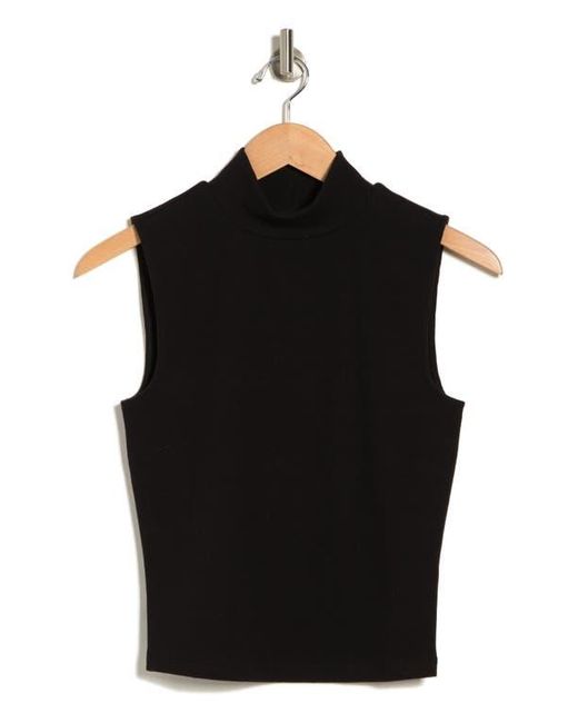 Love By Design Black Kendra Mock Neck Crop Tank Top