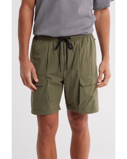 American Stitch Green Nylon Cargo Shorts for men