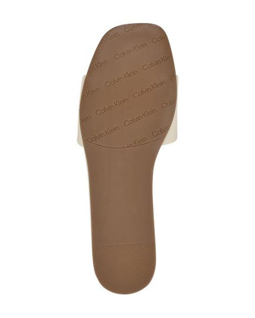 Calvin Klein White Yancie 2 Slide Sandal