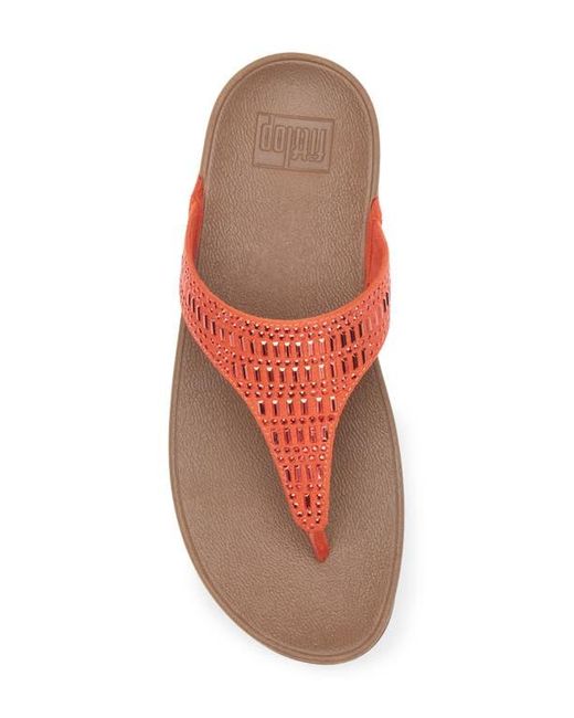 Fitflop Pink Crystal Wedge Flip Flop