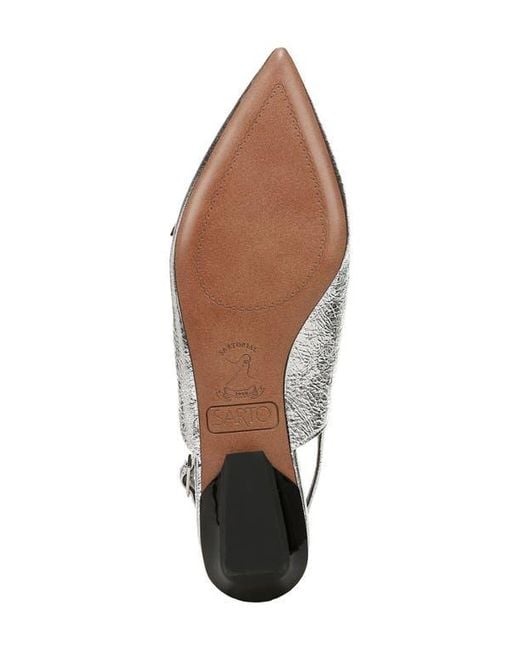 Sarto White Emma Slingback Pointed Toe Flat