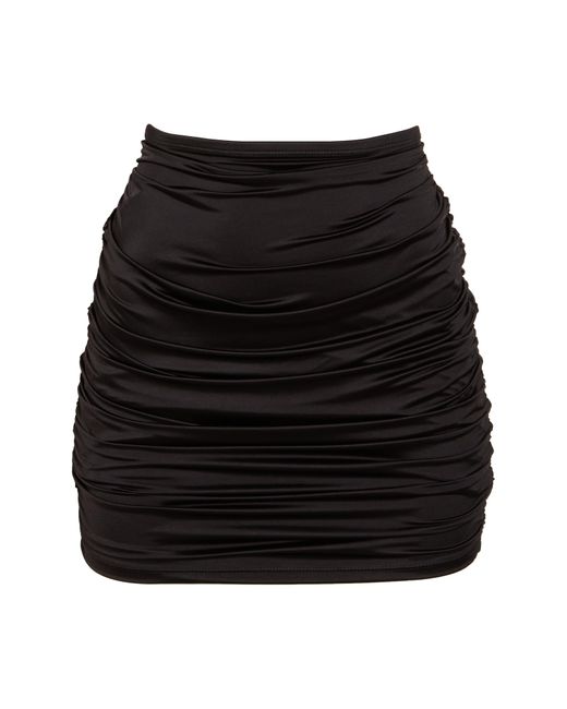 GOOD AMERICAN Black Ruched Miniskirt